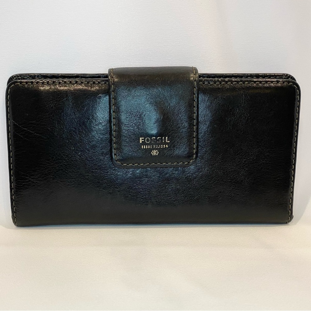 Fossil Black Leather Clutch Wallet
